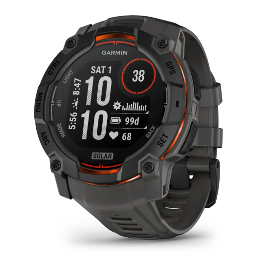 Garmin Instinct® 3 - 50mm Solar Black with Charcoal Silicone Band