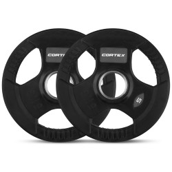 Lifespan Fitness CORTEX 5KG TRI-GRIP 50MM OLYMPIC PLATES (PAIR)