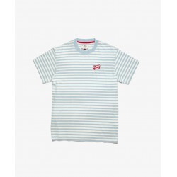 Deus Ex Machina Indigo Stripe Tee - Light Bleach