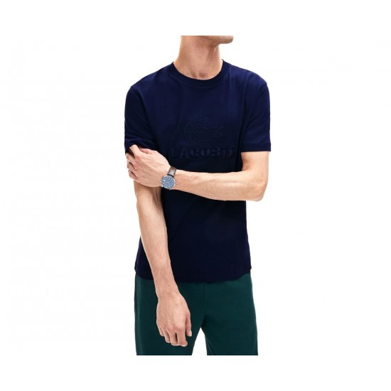 Lacoste Classic Graphic Logo Tee Mens - Navy Blue