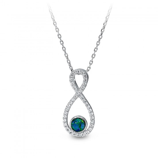 Wellington Jeweller - Infinity Triplet Opal Necklace